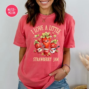 Camiseta Strawberry Jam Comfort Colors®, regalo para amantes de las fresas, Fresitas en la música, Fresas en la música, camiseta de fresa