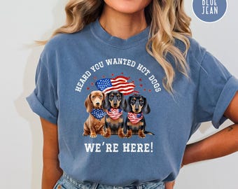 Wiener Dog Funny Memorial Day Picnic Comfort Colors® T-Shirt Gift for Doxie Mom, Dachshund Mom 4th of July Tee, Fourth of July Dog Lover Tee