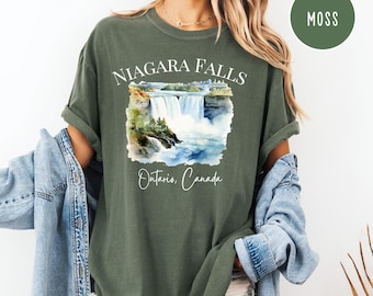 Niagara Falls Ontario Kanada Komfort Farben T-Shirt, Niagara Falls Grafik T-Shirt, Niagara Falls Urlaub T-Shirt Geschenk, Niagara Wandern Shirt