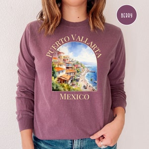Puerto Vallarta Comfort Colors® Long Sleeve Tee, Puerto Vallarta Mexico Beach Tee, Puerto Vallarta Beach Vacation Gift, Mexico Vacation Gift