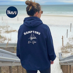Hamptons Hoodie, Hamptons New York Sweatshirt, Hamptons Beach Coverup, Hamptons Sweater for East Hampton Vacation, Hamptons New York Gift