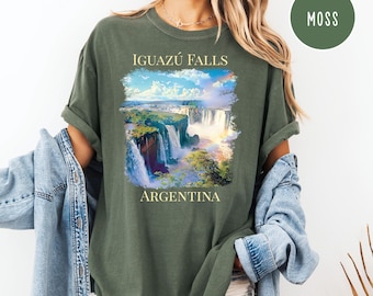 Iguazú Falls Argentina Comfort Colors Unisex Vacation Gift Shirt, Argentina Travel Gift Shirt, Iguazu Waterfalls Tee Shirt, Argentina Gift