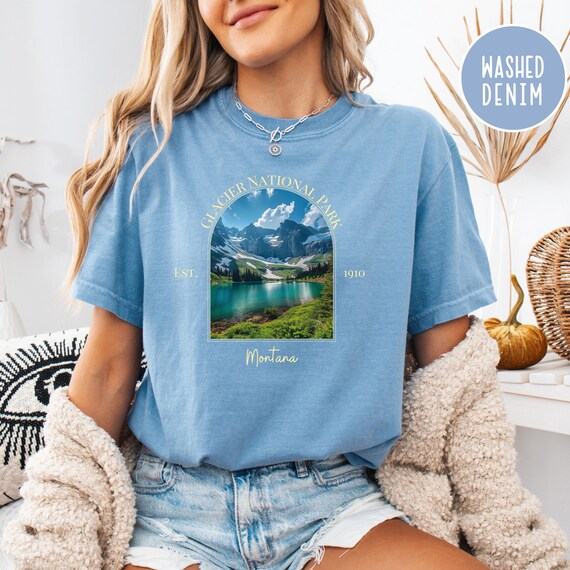Glacier National Park Comfort Colors® Tee Shirt, Glacier Park Gift Shirt, Montana Vacation Gift, Mountain Lover Gift, Nature Lover Gift Tee