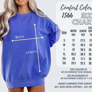K&ouml;nnte beinhalten: Gr&ouml;&szlig;entabelle f&uuml;r ein Unisex-Sweatshirt in verschiedenen Gr&ouml;&szlig;en, mit Ma&szlig;en in Zoll f&uuml;r Breite, L&auml;nge und &Auml;rmell&auml;nge. Die Tabelle umfasst die Gr&ouml;&szlig;en S, M, L, XL, 2XL und 3XL. Das Sweatshirt besteht aus 80 % Ringspinn-Baumwolle und 20 % Polyester.