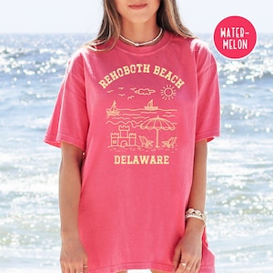 Rehoboth Beach Grunge Style Comfort Colors® Beach Tee Shirt, Rehoboth Beach Vacation Gift, Rehoboth Beach Tee, Rehoboth Beach Delaware Shirt