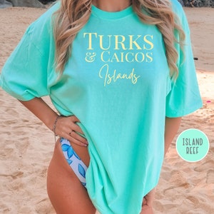 Turks and Caicos Islands Comfort Colors® T-Shirt, Turks & Caicos Beach Tee Shirt, Caribbean Islands Vacation Shirt, Grace Bay, Caribbean Tee
