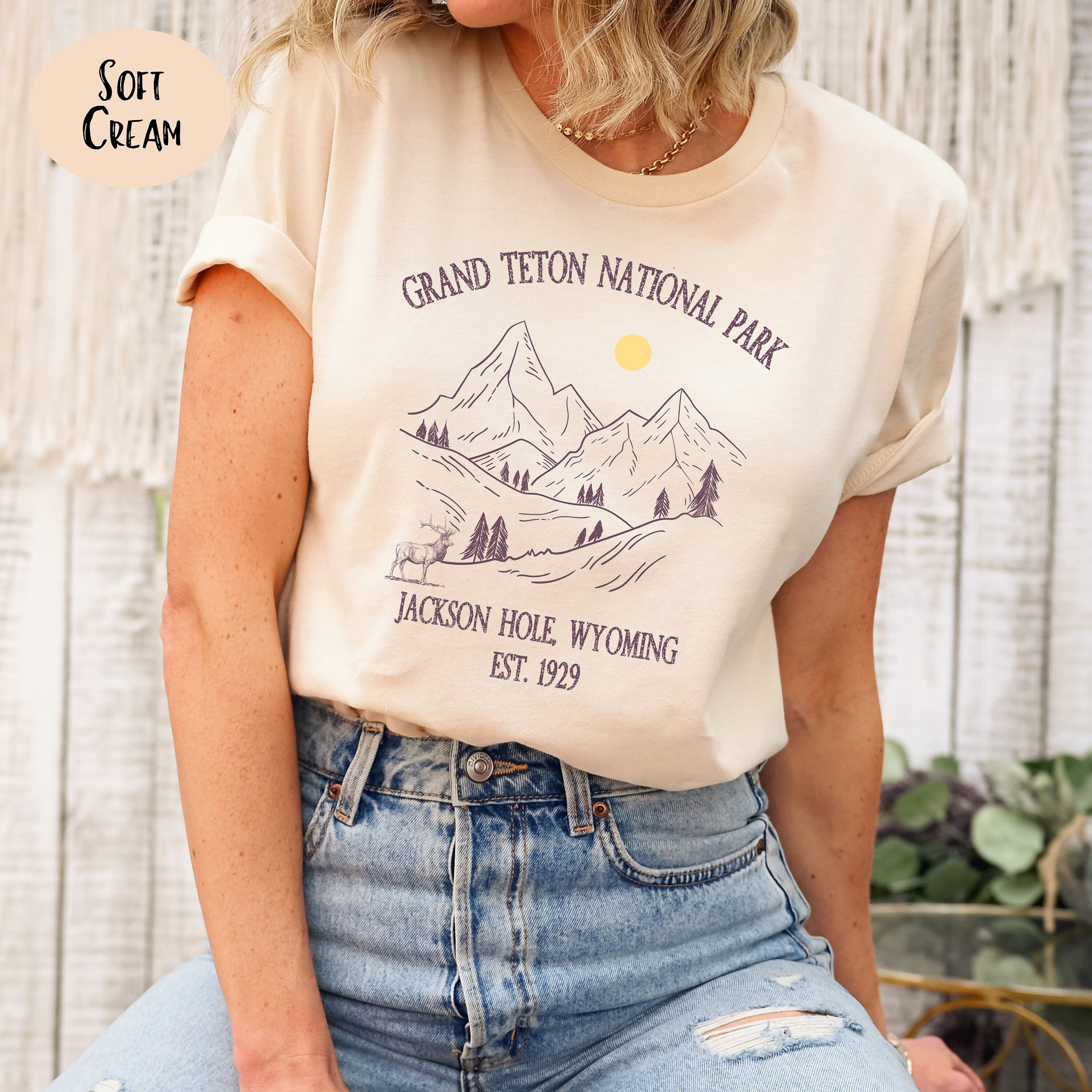 Grand Teton National Park Bella Canvas Crewneck T-shirt, Grand 