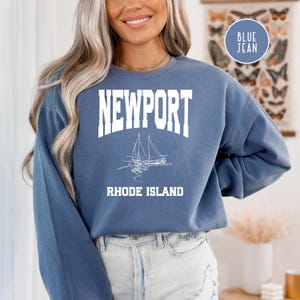 Moletom Newport Rhode Island Comfort Colors®, Camisa de vela Newport, Camisa de presente de férias em Rhode Island, Camisa de viagem Newport, Presente Newport