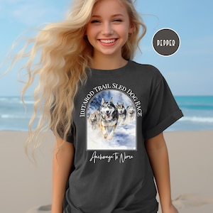 Iditarod Dog Race Youth Sized Comfort Colors® Tee, Iditarod Trail Kids Shirt, Alaska Dog Sled Race, Iditarod Alaskan Huskies, Iditarod Dogs