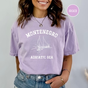 Montenegro Comfort Colors® Tee Shirt, Montenegro Sailboat Shirt, Mediterranean Sailing Shirt, Montenegro Vacation Gift, Adriatic Sea Shirt