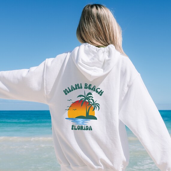 Miami Beach Sunset Hoodie Miami Beach Sweater Miami Beach