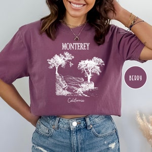 Monterey California Comfort Colors® Grunge Style TShirt, Monterey Vacation Gift, Monterey Grunge Shirt, Monterey Shirt, Pebble Beach T-Shirt