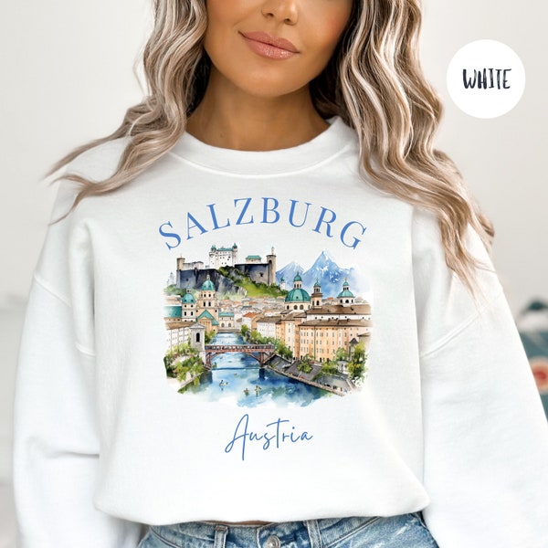 Salzburg Austria Sweatshirt, Salzburg Vacation Sweater Gift, Austria Travel Sweatshirt, Austrian Alps, Salzburg Austria Europe Travel Gift