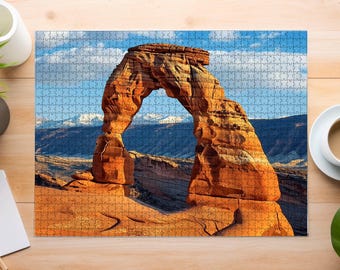 Arches National Park Utah 500 Piece Jigsaw Puzzle (Finished 16x20) Delicate Arch in Arches Park, Arche Park Utah Vacation Gift, Utah Gift