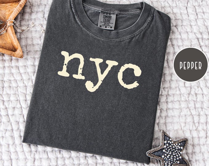 Simple NYC Adult Unisex Pre-Shrunk Comfort Colors Brand T-Shirt, New York City Vacation Gift, New York City Lover Gift, New York Travel Tee