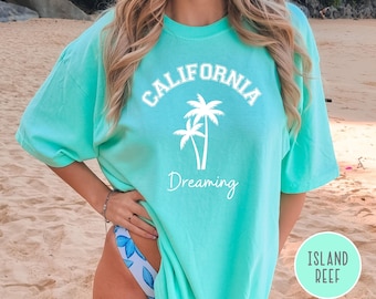 California Dreaming Comfort Colors® Gift Tee, California Vacation Gift, California Travel Gift, California Palm Tree, California Beach Gift