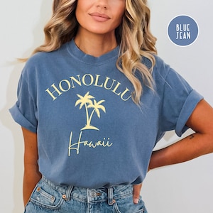 Honolulu Hawaii Comfort Colors® T-Shirt, Honolulu Vacation Tee Shirt, Hawaii Travel Gift Tee Shirt, Honolulu Hiking Shirt, Honolulu Vintage