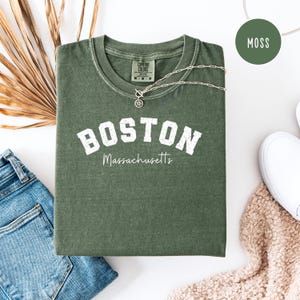 Boston Massachusetts Comfort Colors® T-Shirt, Boston Vacation Tee Shirt Gift, Boston College Style Shirt, Boston Travel Gift, Boston Shirt
