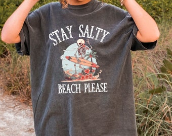 Stay Salty Grunge Style Comfort Colors Beach T-Shirt, Stay Salty Beach Please Tee Shirt, Stay Salty Beach Gift, Summer Beach Grunge Shirt