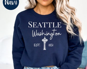 Seattle Washington Sweater Gift, Seattle Sweatshirt, Seattle Space Needle Shirt, Seattle Washington State Vacation Gift, Seattle Gift Shirt