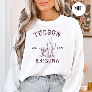 Tucson Arizona Grunge Style Comfort Colors® Sweatshirt, Arizona Vacation Sweater, Tucson Cactus Shirt, Tucson Hiking Shirt, Arizonia Gift