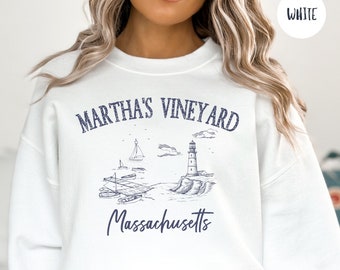 Martha's Vineyard sweatshirt in grunge-stijl, Martha's Vineyard vakantie cadeau sweatshirt, Martha's Vineyard Massachusetts reiscadeau shirt