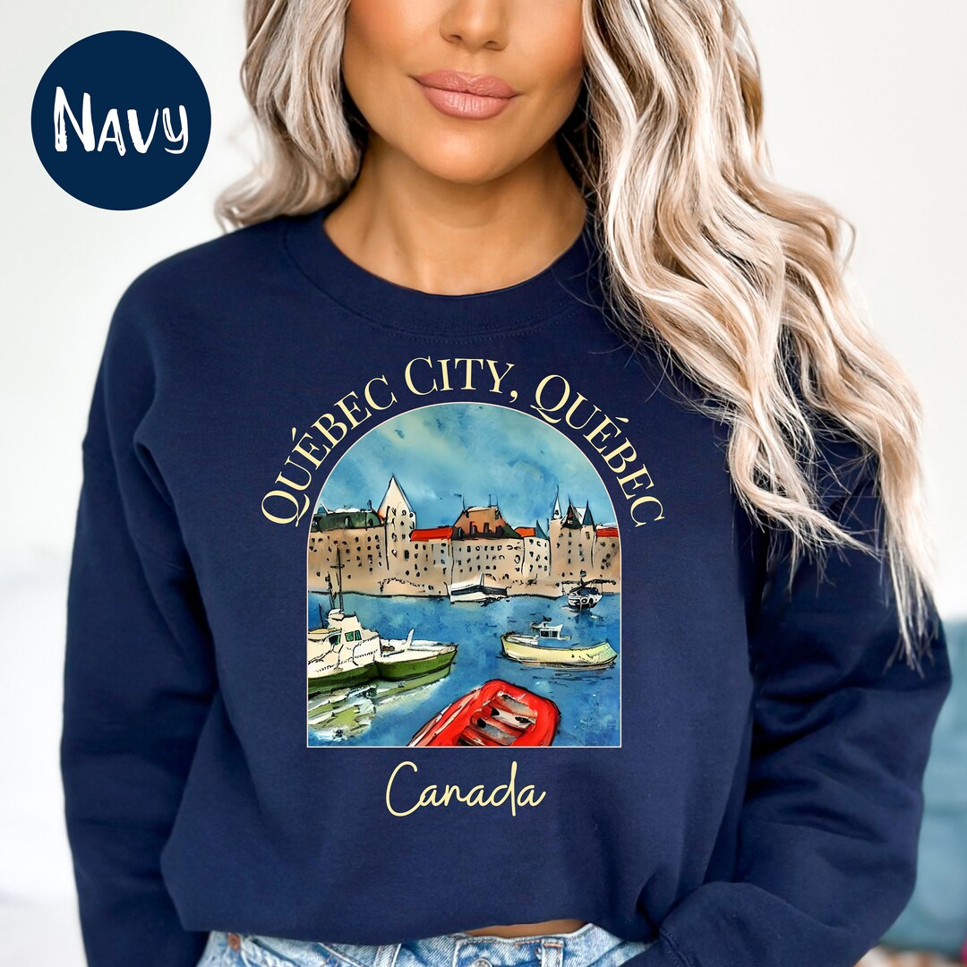 Quebec City Canada Sweatshirt Quebec Canada Vacation Gift Sweater Quebec Travel Sweatshirt Canada Sweatshirt Quebec City Watercolor Gift Etsy