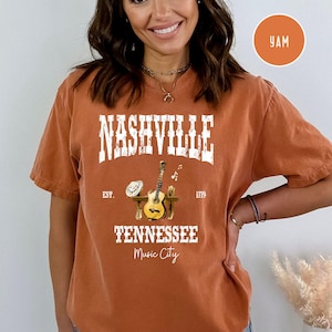 Nashville Tennessee Grunge Style Comfort Colors® T-Shirt, Nashville Music City Tee Shirt, Nashville Vacation Gift, Nasville Tennessee Tee