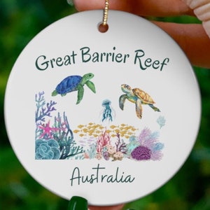 Great Barrier Reef Australia Travel Ornament Memento, Great Barrier Reef Ceramic Christmas Ornament, Great Barrier Reef Vacation Ornament