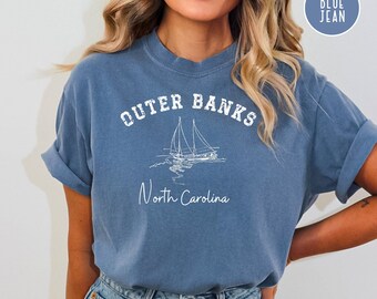 Camiseta Comfort Colors® de Outer Banks, Carolina del Norte; camiseta de regalo de vacaciones de Outer Banks, Carolina del Norte; camiseta de velero de Outer Banks; camiseta de Outer Banks