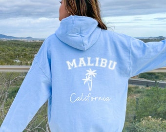 Sudadera Malibu, Sudadera universitaria Malibu, Sudadera Malibu, Regalo Malibu para amantes de la playa, Suéter Malibu para usar como pareo en las vacaciones de playa en Malibu