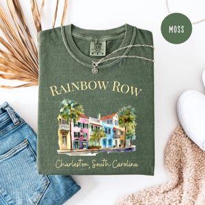 Rainbow Row Charleston South Carolina Comfort Colors® T-shirt, Charleston Vacation Gift, South Carolina Shirt Charleston Georgian Row Houses