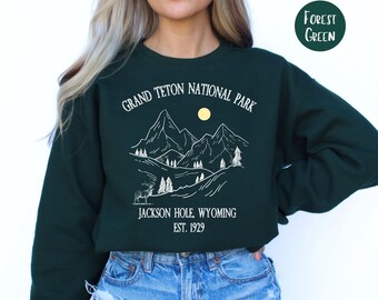 Suéter de viaje para el Parque Nacional Grand Teton, Wyoming. Sudadera de vacaciones en el Parque Grand Teton, Jackson Hole. Sudadera de senderismo para el Grand Teton.