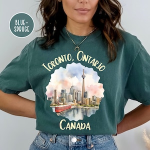 Toronto Ontario Canadá Comfort Colors® Camiseta, Camiseta de regalo de vacaciones de Toronto Canadá, Camisa de viaje de Toronto, Camiseta de Toronto Ontario, Regalo de Canadá