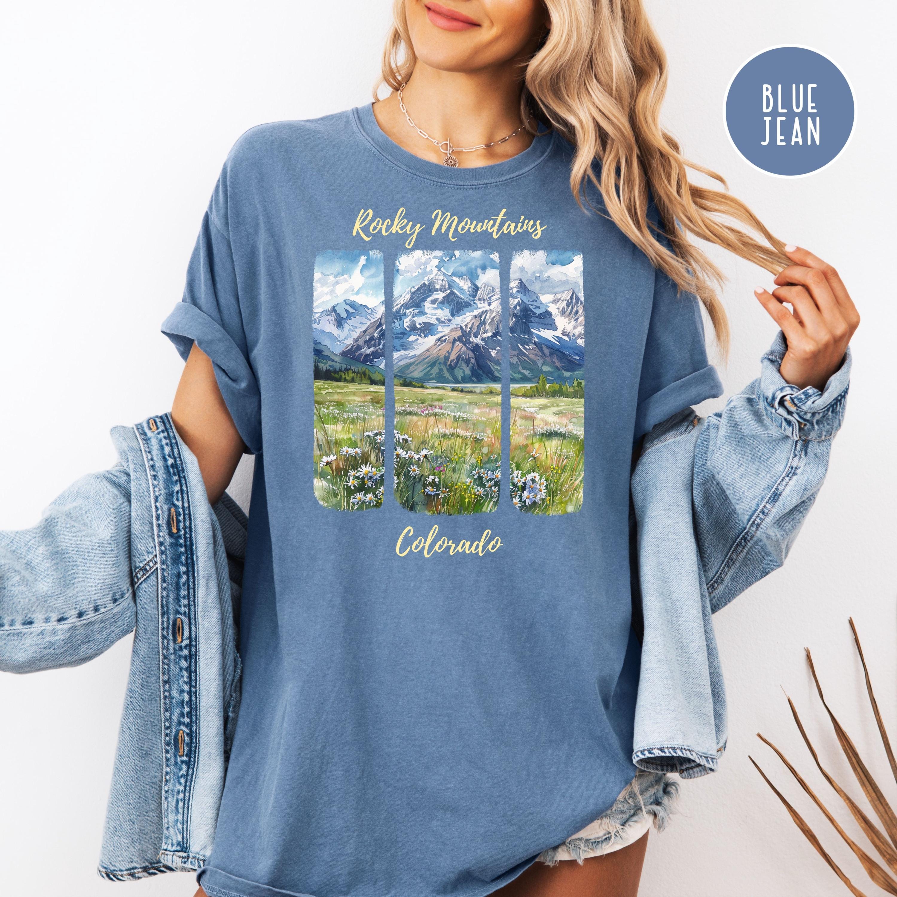 Rocky Mountains Springtime Comfort Colors Tee Shirt, Rockies Vacation Gift Shirt, Rocky Mountains Colorado Travel Shirt, Rockies Spring Tee