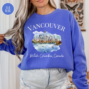 Vancouver British Columbia Canada Comfort Colors® Sweatshirt, Vancouver Canada Vacation Gift Sweater, Vancouver Travel Shirt, Canada Gift