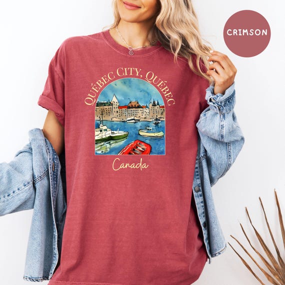 Quebec City Canada Comfort Colors® T-Shirt, Quebec Canada Vacation Gift Tee, Quebec Travel Shirt, Quebec City TShirt, Canada Trip Gift Shirt