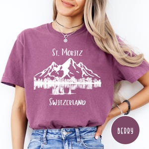 St Moritz Switzerland Comfort Colors® T-Shirt, St. Moritz Swiss Alps Ski Vacation Tee, Switzerland Ski Trip, St. Moritz Tee, Swiss Alps Tee