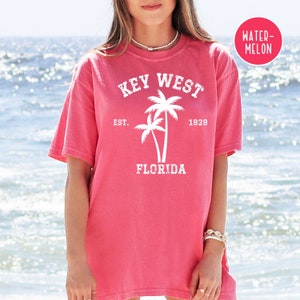 Key West Florida Grunge Style Comfort Colors® T-Shirt, Florida Vacation Gift Tee, Key West Beach Tee, Key West Grunge Shirt, Key West Gift