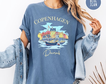 Copenhagen Denmark Comfort Colors® T-Shirt, Copenhagen Vacation Gift Tee, Denmark Travel Shirt, Denmark Vacation Tee Shirt, Denmark Gift Tee