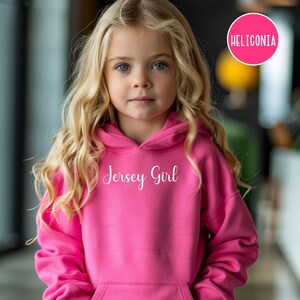 Jersey Girl Youth Sized Pullover Hoodie, Just a Jersey Girl Hooded Sweatshirt, Kids New Jersey Sweatshirt Gift, New Jersey Lover Gift Shirt