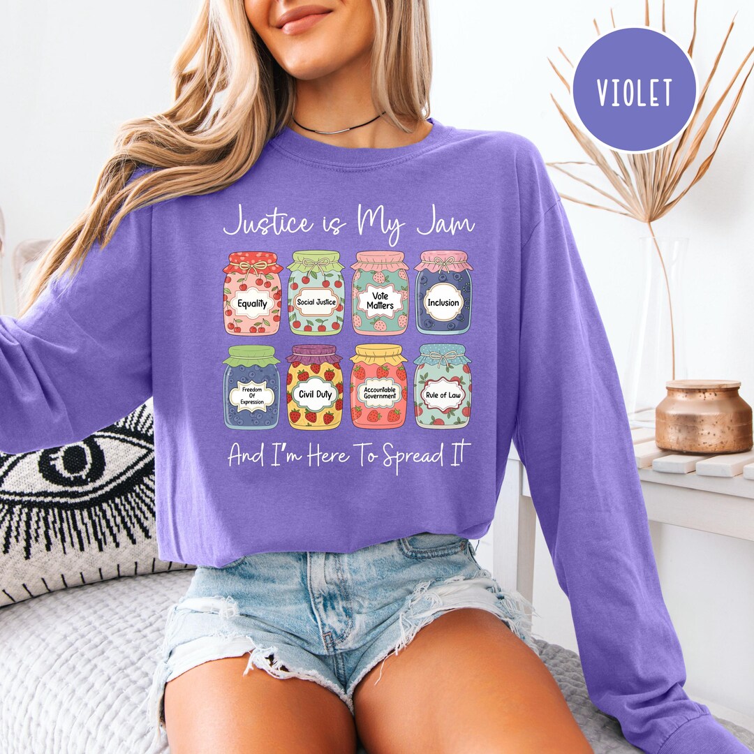Justice is My Jam ロングスリーブ コンフォートカラー Tシャツ - Etsy