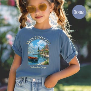 Montenegro Southeastern Europe Comfort Colors® Youth Sized Tee, Montenegro Children&#39;s Shirt, Montenegro Vacation Children&#39;s Sized Gift Shirt