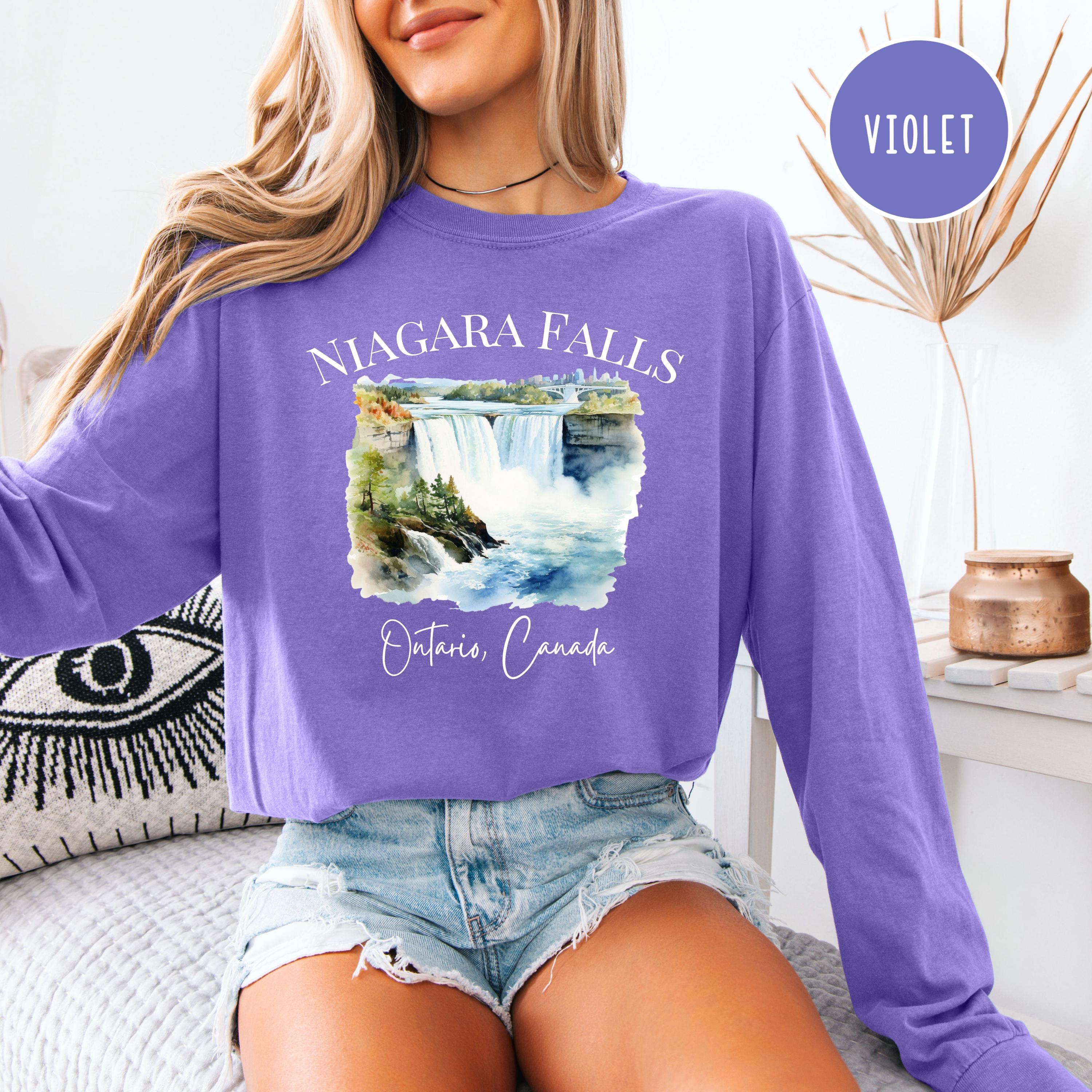 Niagara Falls Ontario Canada Comfort Colors® Long Sleeve T-Shirt, Niagara Falls Tee, Niagara Falls Vacation Gift Shirt, Niagara Hiking Shirt