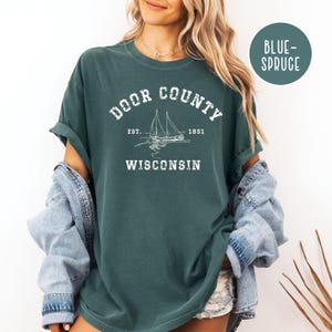 Door County Wisconsin Comfort Colors® T-Shirt Gift, Door County Vacation Gift Tee, Door County Shirt, Wisconsin Shirt, Door County Lake Life