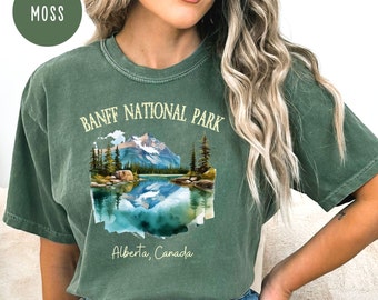 Banff National Park British Columbia Canada Comfort Colors® TShirt, Banff Canada Vacation Gift Tee, Banff Hiking Shirt, Banff Campsite Shirt