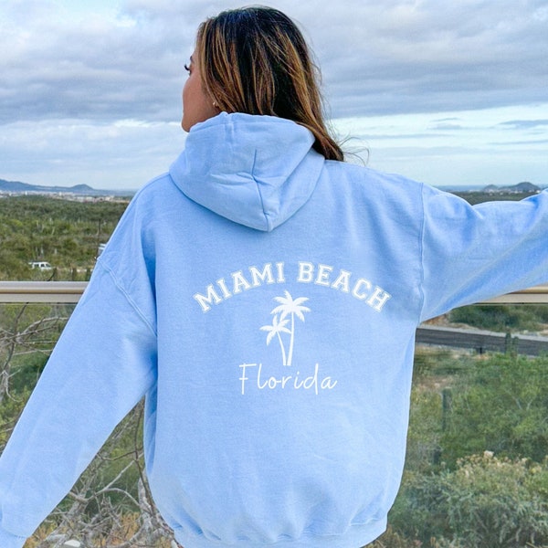 Sweat à capuche Miami Beach, Sweat-shirt universitaire Miami Beach, Vacances à Miami Beach, Cadeau Miami Beach, Cadeau Floride, Sweat-shirt Miami Sweater Palm Tree