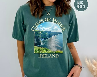 Cliffs of Moher Comfort Colors® Gift Tee Shirt, Cliffs of Moher Ireland Vacation Gift Shirt, Ireland Sea Cliffs Graphic Tee, Ireland T-Shirt