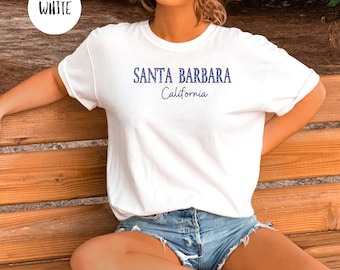 Santa Barbara Minimalist Style T-Shirt, Santa Barbara California Beach Vacation Gift, Santa Barbara Tee Shirt Gift, California Preppy Style