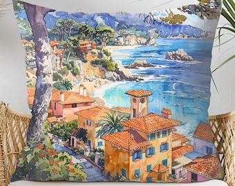 Almohada decorativa Carmel By The Sea, un hermoso regalo de inauguración de la casa, con diseño en la parte delantera y trasera, disponible en 5 tamaños.